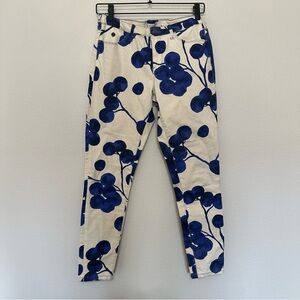 Maison scotch women’s blue floral printed skinny jeans classic size 29W X 30L